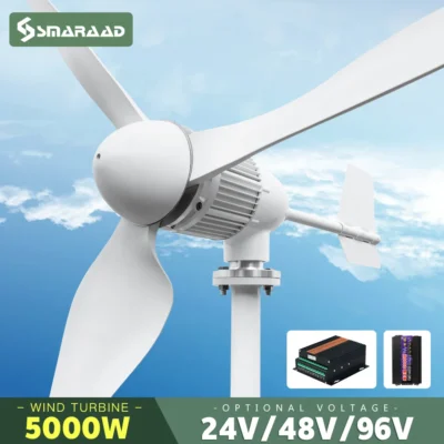 Gerador de turbina eólica horizontal, 5000w, 2kw, 96v, 48v, 24v, energia livre, dínamo magnético, forte potência, 220v, saída inversora para casa