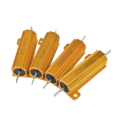 Rx24 50w caixa de metal de alumínio, resistor enrolado 3.3 4 4.7 5 6 7 8 9 10 12 15 18 20 22 25 30 33 40 47 50 51 60 r ohm