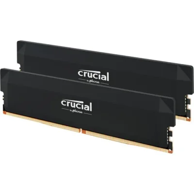 Memória Crucial Pro DDR5 RAM 16GB 32GB Kit C36 C48 6000MHz para Overclocking, Memória para Jogos de Desktop, Compatível com AMD Expo, Preta CP2K16G60C36U5B