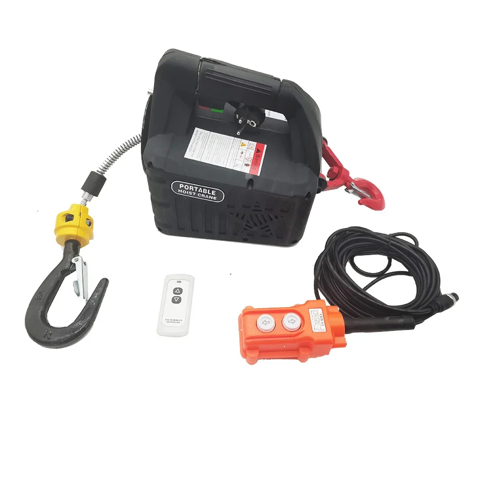 Talha elétrica portátil doméstica, guindaste portátil, guincho manual, bloco de tração, guindaste de corda de fio, 220v, 100kg, 200kg, 300kg, 500kg - Image 2