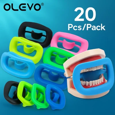 Abridor de boca dental de silicone macio, retrator de bochecha ortodôntico de alta temperatura 3d, consumível para dentista, 20 peças