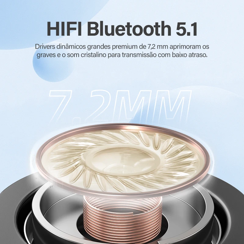 QCY-T13 Auscultadores Sem Fio, Bluetooth 5.1 Fones De Ouvido, TWS Drivers, 40h Longo Playtime, Carregamento Rápido, 4 Mic, ENC HD Chamada Earbuds, 7,2 milímetros - Image 2