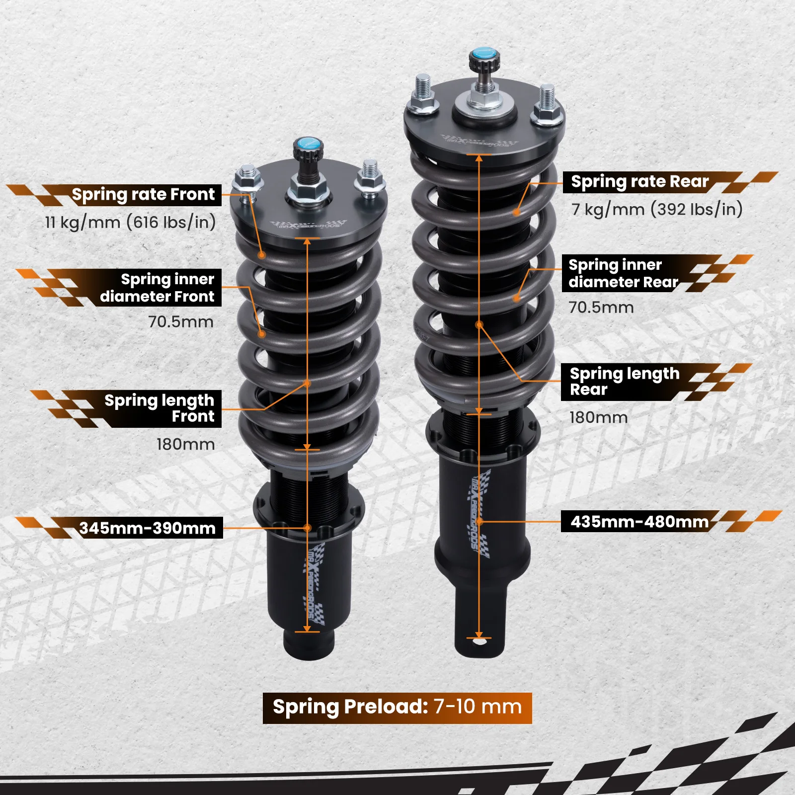 Maxpeedingrods T7 Coilovers Struts Amortecedores Kit Para Honda Civic EG EK EJ 1992-2000 - Image 4