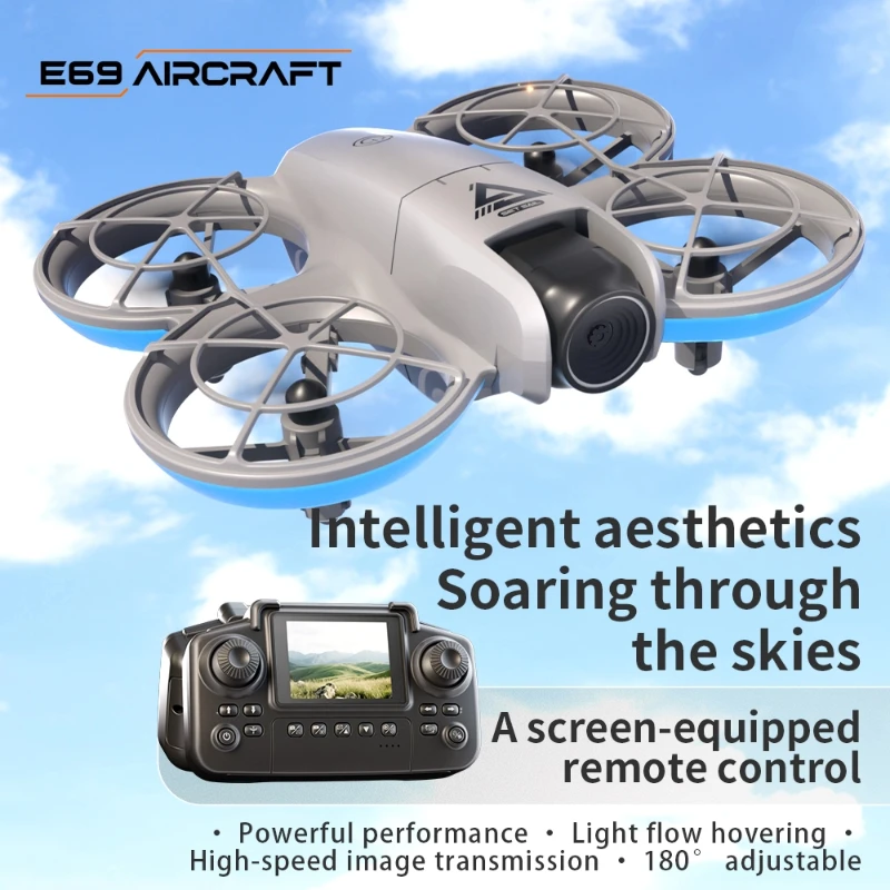 Drone Lenovo E69 com Câmera Dupla HD 8K, Fluxo Óptico, Controle por Tela, Fotografia Aérea e Motor Brushless, Aeronave de Controle Remoto - Image 4
