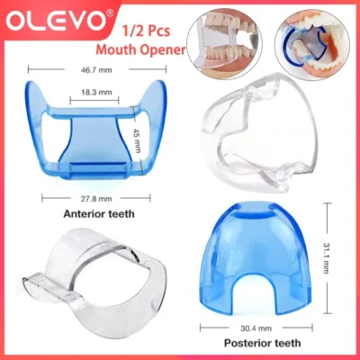 OLEVO 1/2 Peças Abridor Bucal Odontológico Anterior e Posterior, Retrator Labial, Expansor de Bochecha, Transparente Azul, Acessórios Odontológicos
