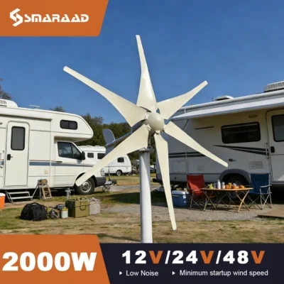 Turbina eólica de nova energia, gerador de ímã permanente, turbina eólica horizontal multifuncional de 2000W, MPPT gratuito