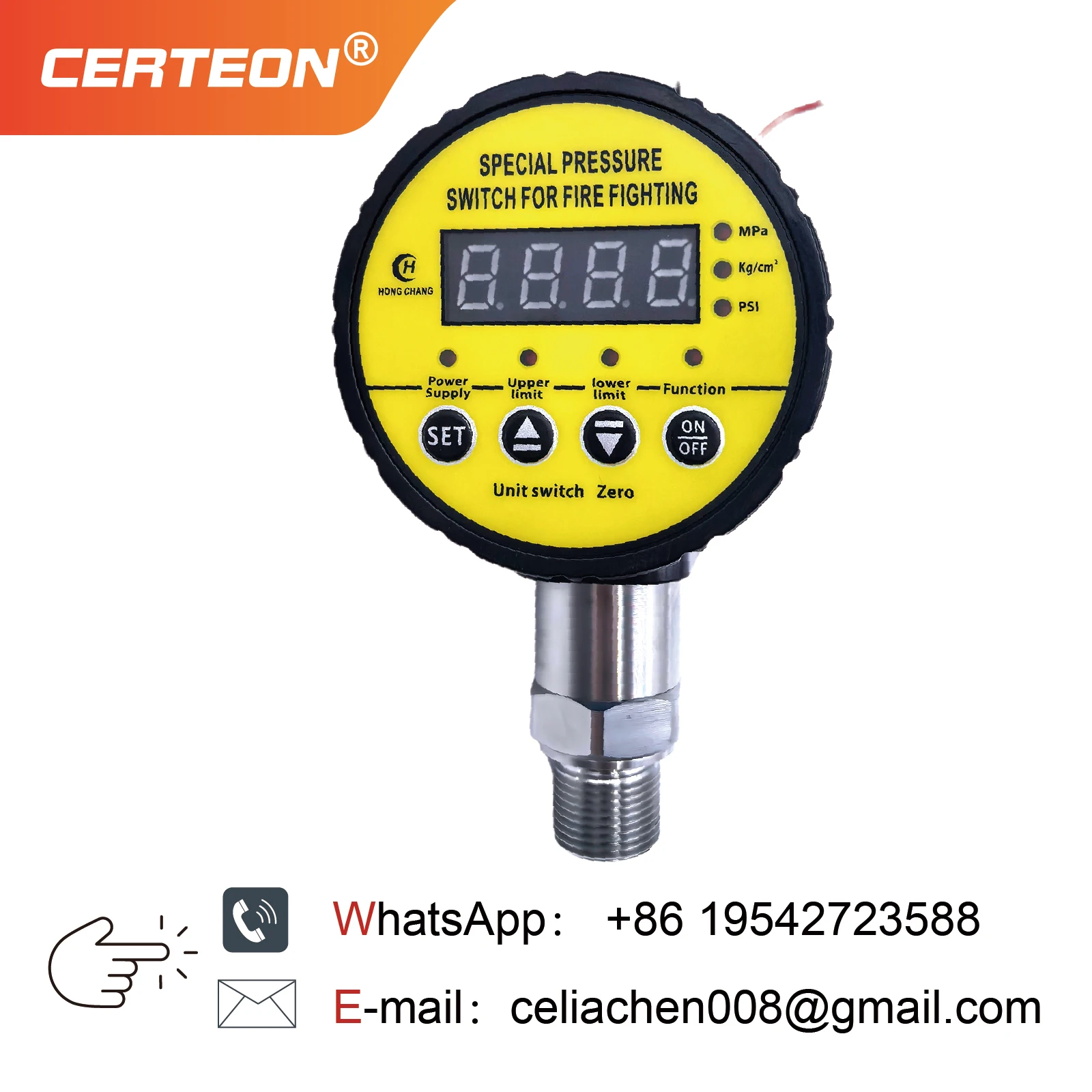 Interruptor de Pressão Digital MD-S828 com Dois Relés 0.1-60MPa Rosca M20 24VDC 220V 380V AC Controle Inteligente para Água Óleo Ar Bombas Industriais com Display LED - Image 6