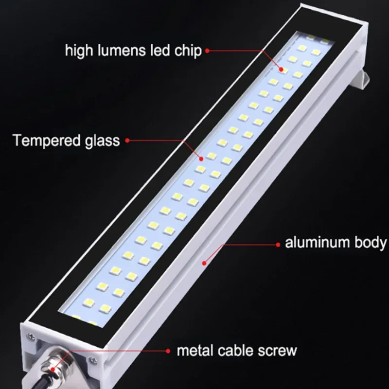 24v/220v conduziu a luz de trabalho da máquina-ferramenta impermeável à prova de óleo à prova de explosão lâmpada cnc torno lâmpada de iluminação liga de alumínio lâmpadas led - Image 3