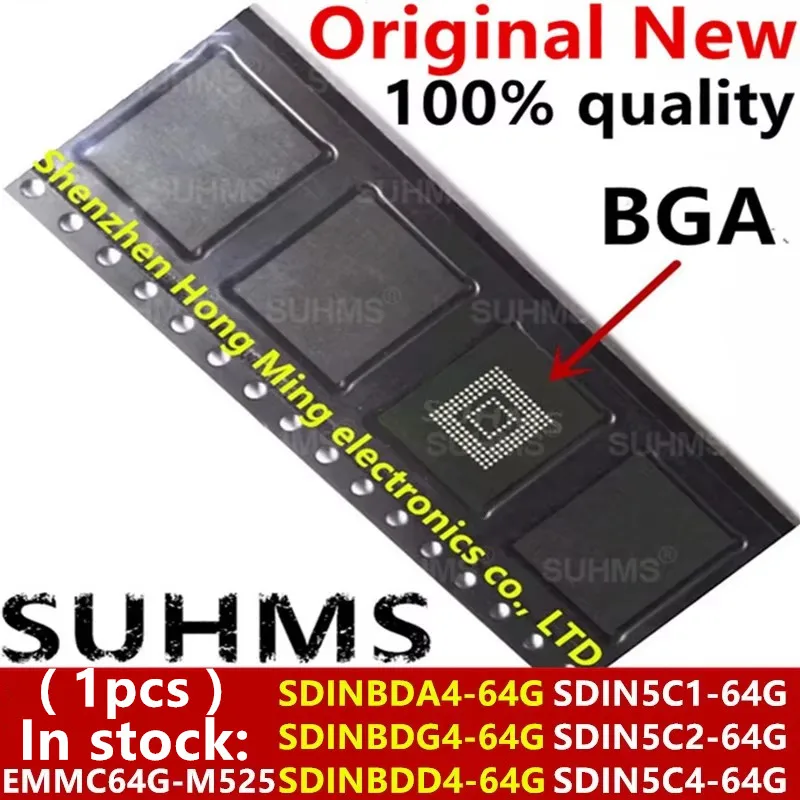 (1 peça) 100% Novo SDINBDA4-64G SDINBDG4-64G SDINBDD4-64G SDIN5C1-64G SDIN5C2-64G SDIN5C4-64G EMMC64G-M525 BGA
