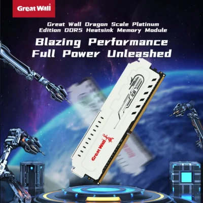 Memória RAM DDR5 Great Wall 5600MHz 6400MHz 6000MHz 16GB 32GB 16GBx2 para Desktop Gamer 288Pin DIMM DDR5 RAM XMP 3.0