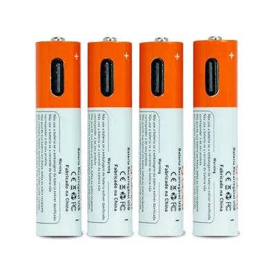 Kit 4 Pilhas AA Recarregável 2600mwh iiGenai Tipo C 1.5v 5v