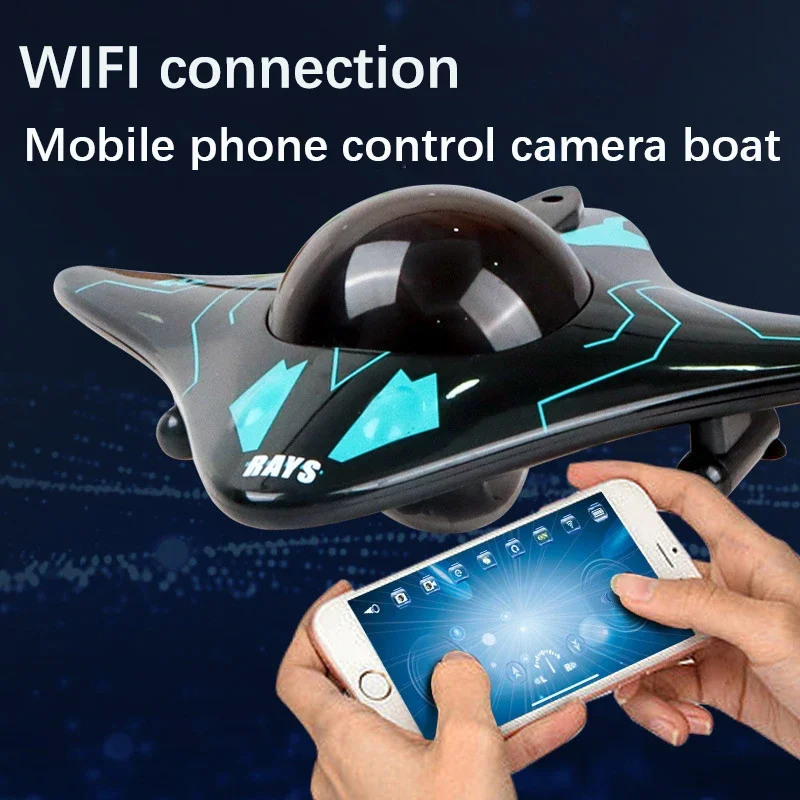 Barco rc submarino com câmera subaquática 6ch controle remoto wifi fpv barcos de controle remoto brinquedos de controle de rádio para meninos presentes do miúdo - Image 4