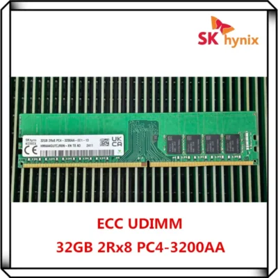 SK Hynix DDR4 32GB 3200AA PC4 3200MHz 2Rx8 Pure ECC UDIMM 32G RAM estação de trabalho memória de servidor sem buffer