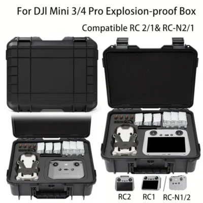 Para dji mini 3/4pro caso mini 4 pro caso à prova de explosão mini 4 pro saco portátil caixa à prova dwaterproof água casca dura caso grande capacidade
