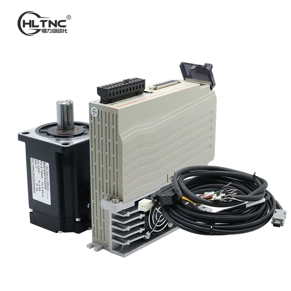 HLTNC 60 80 AST 400W 600W 750W 1KW 220V Ac Servo Motor Kit com codificador absoluto magnético de 17 bits + driver T3D 20A para gravador CNC - Image 2
