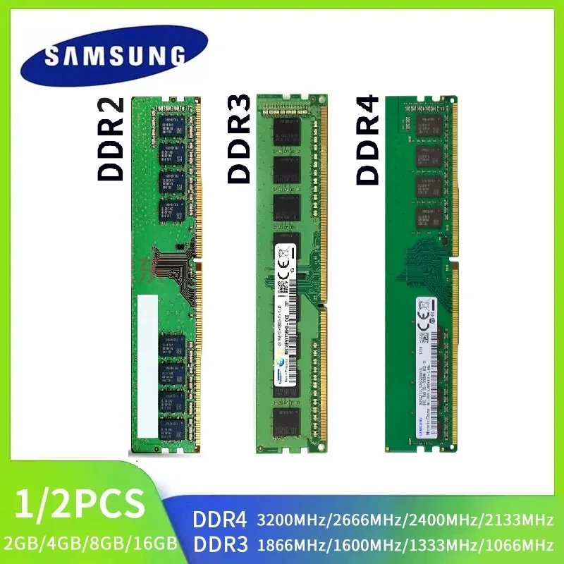 Memória SAMSUNG DDR4 DDR3 DDR2 RAM 16GB 8GB 4GB 2GB 3200MHz 2666MHz 2400MHz 1866MHz 1600MHz 1333MHz PC4 PC3 para Desktop - Image 2