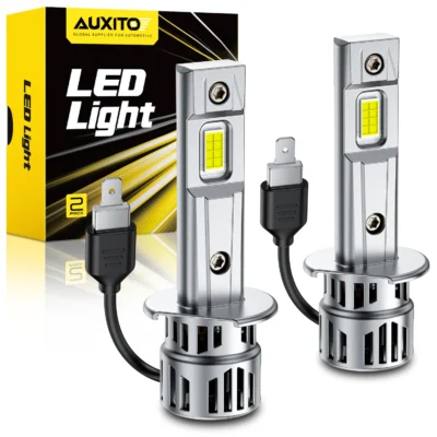 AUXITO 2025 Atualizado H1 LED Lâmpadas de farol 6500K Branco Canbus Sem Cintilação Para Carro Feixe Alto Baixo Turbo H1 Farol 30000LM 12V