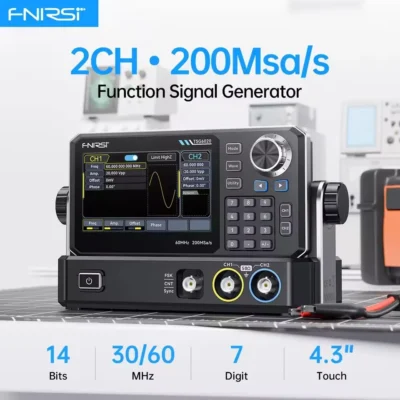 Gerador de Sinal de Função FNIRSI TSG6020 TSG3020 2 Canais 60MHz/30MHz 200MSa/s com Tela Sensível ao Toque e Alimentação Tipo-C para Reparo Eletrônico