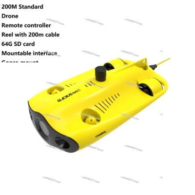 200m gladius minis subaquático dron submarino robô ro Rov drone de pesca para câmera 4k tiro subaquático sub mariner