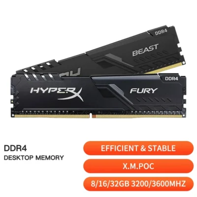 Memória HypeX Desktop RAM DDR4 64(32X2) 32 16 8GB 3600 3200MHz PC4-28800 25600 288Pin X.M.P Memória de dissipador de calor para computador desktop