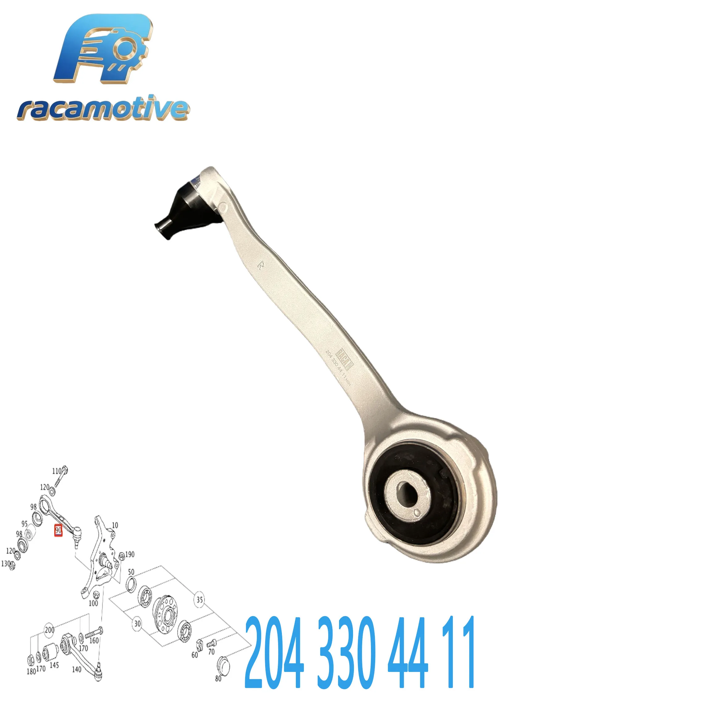 2043304311 2043304411 para Mercedes-Benz Classe C W203 W204 SLK R171 R172 SLC R172 CLK braço de controle curvo de suspensão inferior dianteira. - Image 4