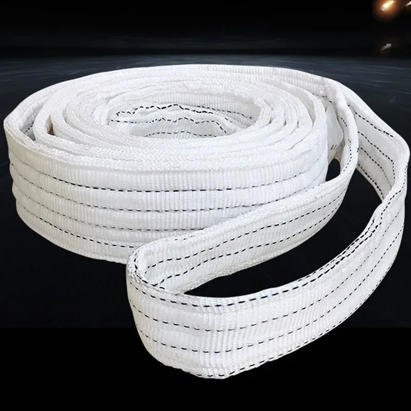 1tx3m 1tx1m 2tx1m cinto de elevação industrial resistente ao desgaste branco cinto de elevação plano reboque sling guindaste levantamento carga poliéster - Image 5