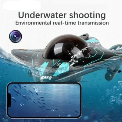 RC Boat Submarine com Câmera para Crianças, Controle Remoto Subaquático, WiFi, FPV, Rádio, Presentes, Brinquedos, 6Ch
