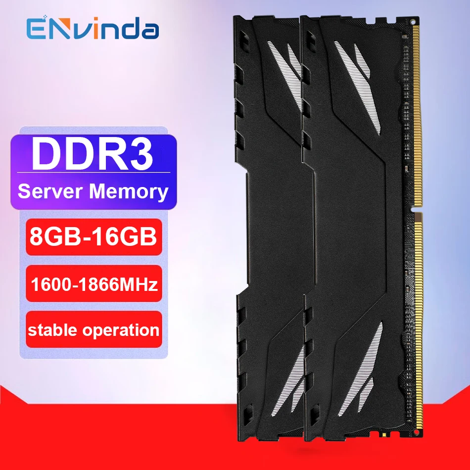 ENvinda DDR3 8GB 16GB 32GB Colete de resfriamento Memória de servidor REG ECC 1600 1866MHz PC3 RAM Suporte X79 X58 LGA 2011 Placa-mãe PC3L - Image 2