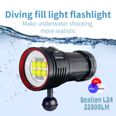 Letonpower-Lanterna de Mergulho Impermeável, Iluminação Subaquática, Tocha para Fotografia, Luz de Vídeo, 22800Lumens, 100m