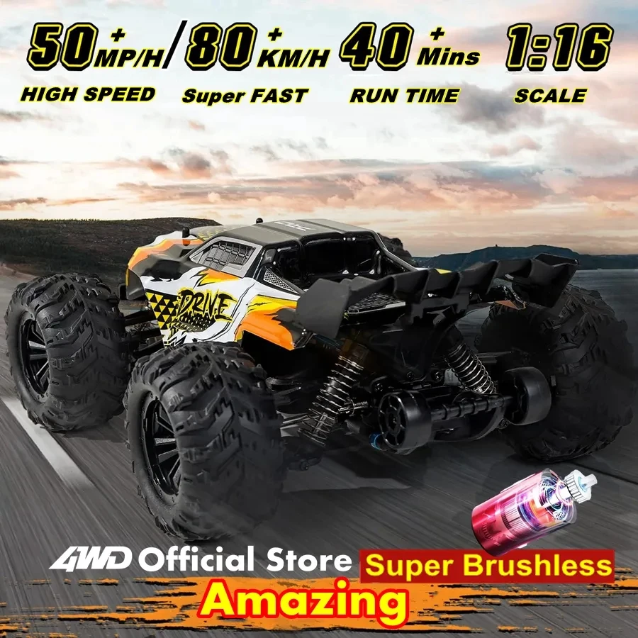 Carro de controle remoto 4wd off road 4x4 rc caminhão buggy de alta velocidade super sem escova 50 ou 80 km/h brinquedo de corrida de deriva rápida crianças adultos - Image 5