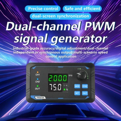 Gerador de sinal de canal duplo pwm150 DC5-24V driver de servo motor frequência de pulso de onda quadrada ajustável e ciclo de trabalho 1hz-150khz