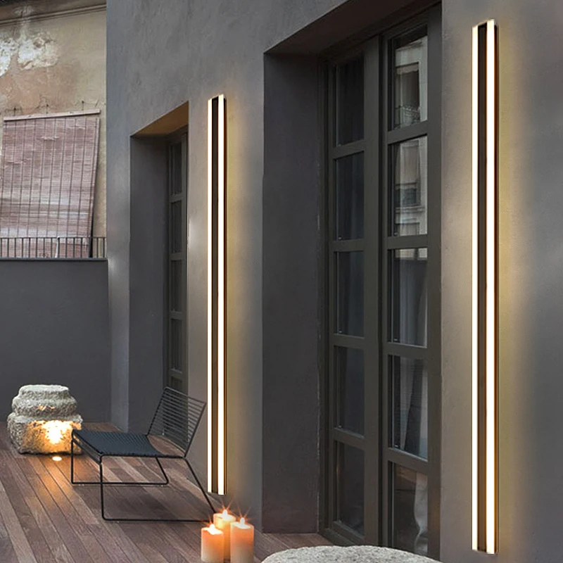 Moderno impermeável Long Strip LED Lâmpada de parede, IP65 Alumínio Wall Light, Jardim varanda Sconce, 110V, 220V, Sconce Luminaire - Image 3