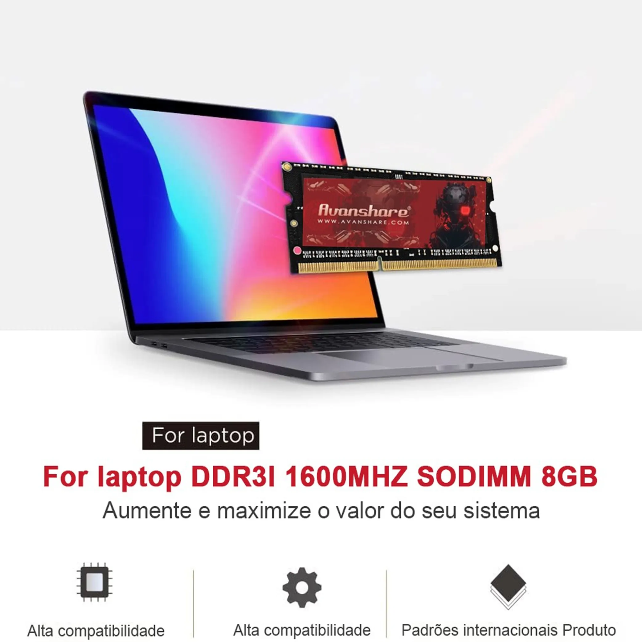 10 peças memória ram avanshare ddr3l ddr3 8gb 4gb ddr3 1600mhz 1333mhz SO-DIMM rams memoria 1.5v 1.35v para computador portátil notebook - Image 3