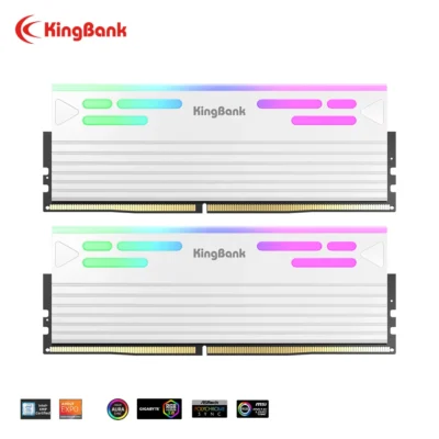 KingBank SoarBlade KFRW DDR5 RGB Série 24GBx2 6000MHz Kit UDIMM Dual Channel para Computador Desktop PC Hynix M die CL28