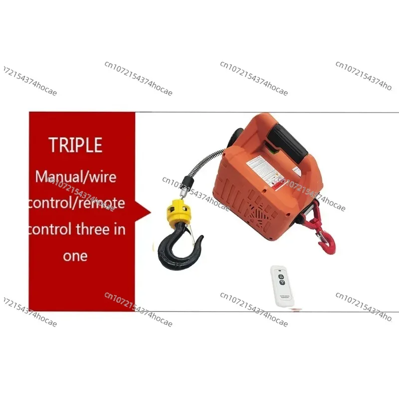 Talha elétrica portátil de 500kg, guincho manual, bloco de tração, cabo de aço elétrico, talha de elevação, corda de reboque, 220v/110v - Image 6
