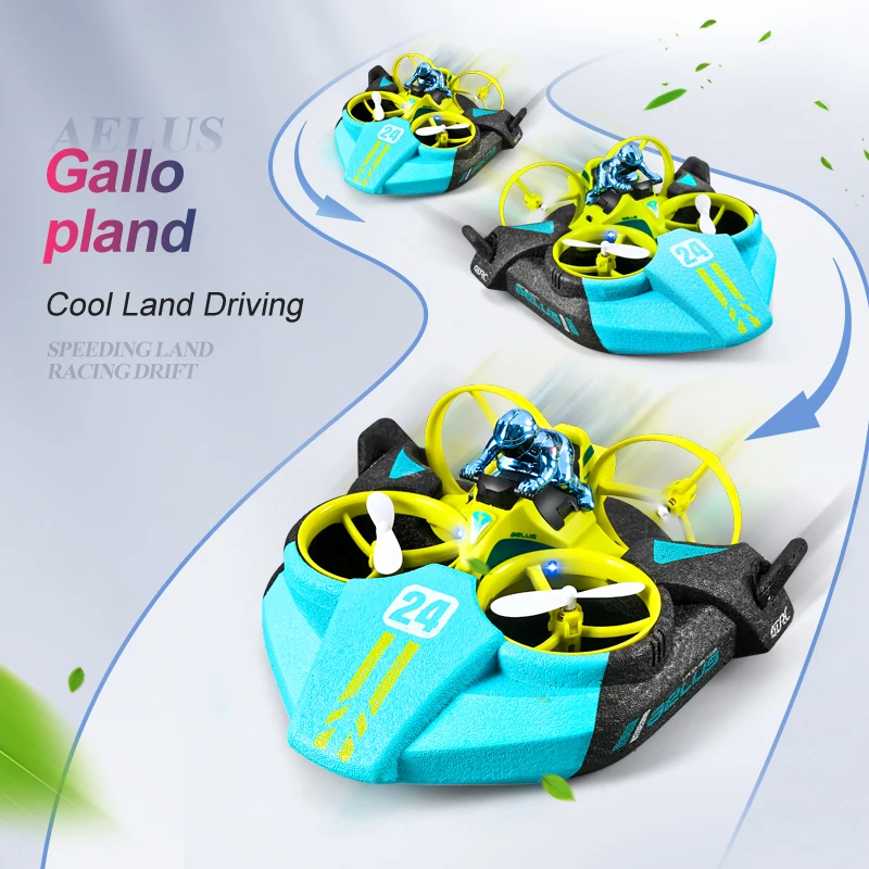 4drc mini drone rc altitude hold modo sem cabeça 3 em 1 mar terra voo aéreo 2.4g controle remoto quadcopter barco rc helicóptero brinquedos - Image 3