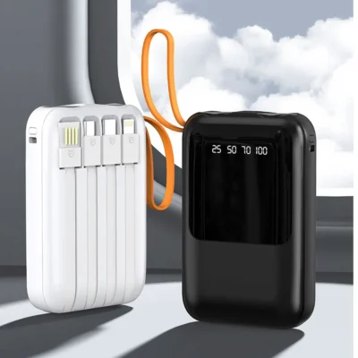 Power Bank 18650 com Carregamento Rápido, Carregador Portátil de Bateria, PowerBank para iPhone Xiaomi, Caixas de Armazenamento de Bateria Mini 4 em 1