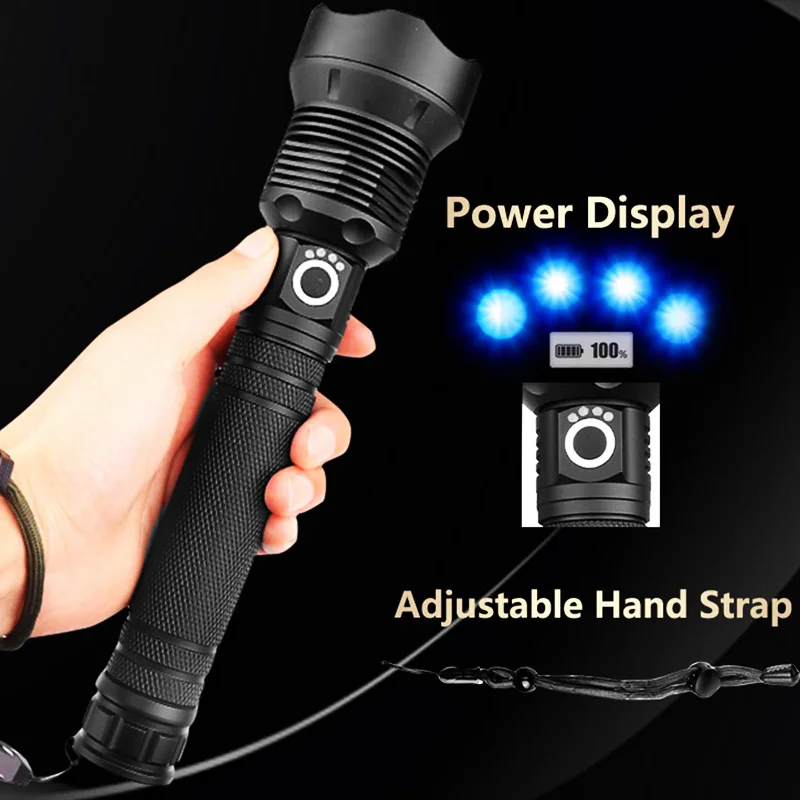 Zk20 xhp90/xph70/xph50 led lanterna tocha usb display de energia recarregável 26650 18650 bateria handheld luz lanterna - Image 3