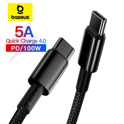 Baseus 100W Tipo C Cabo para iPhone 15 USB C PD Cabo de carregamento rápido para Macbook Samsung Xiaomi Tipo C USB C Cabo