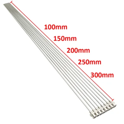 Agulha Longa Adesiva de Aço Inoxidável 100mm 150mm 200mm 250mm 300mm, Agulha de Dispensação de Cola Totalmente Metálica com Ponta Romba para Uso Industrial