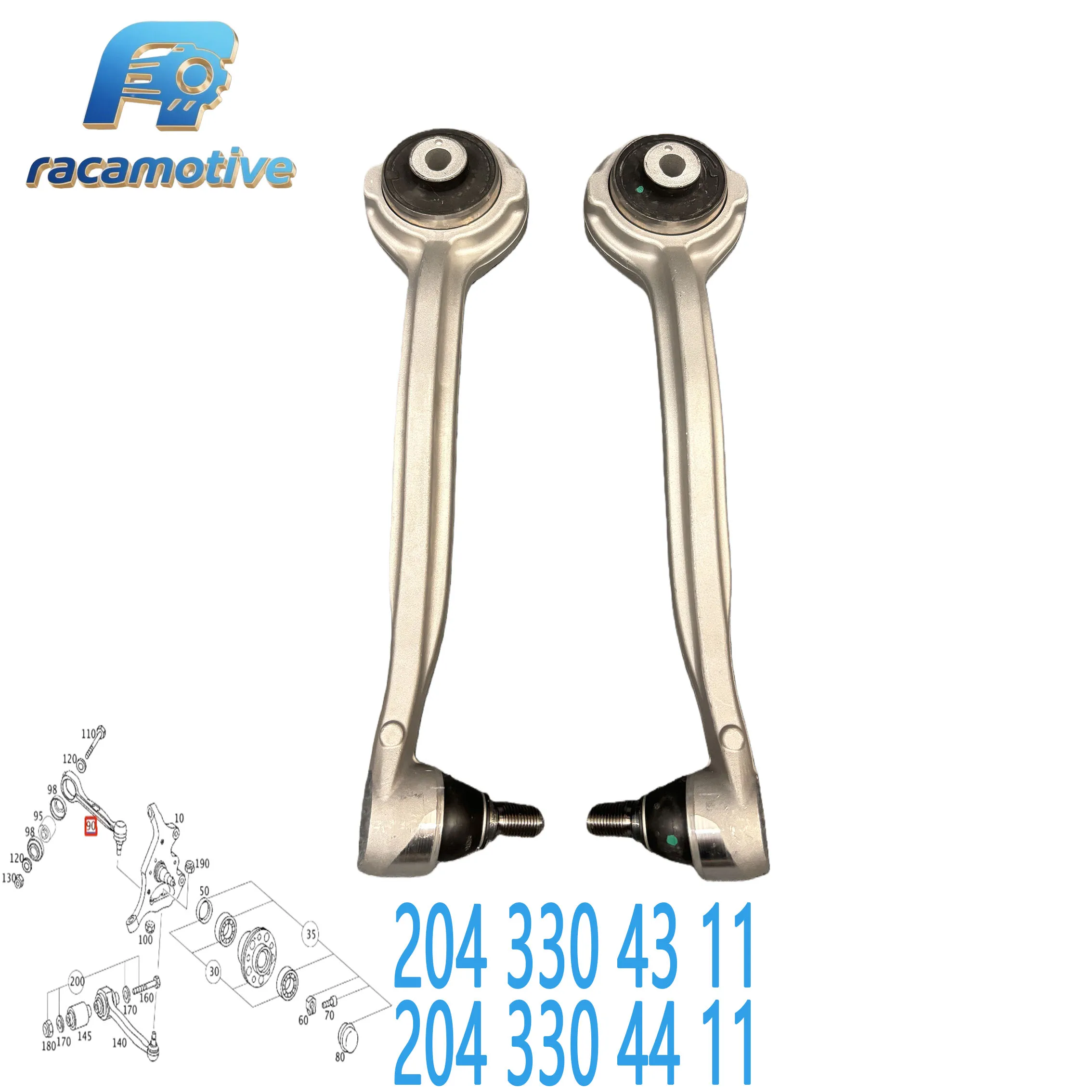 2043304311 2043304411 para Mercedes-Benz Classe C W203 W204 SLK R171 R172 SLC R172 CLK braço de controle curvo de suspensão inferior dianteira. - Image 5