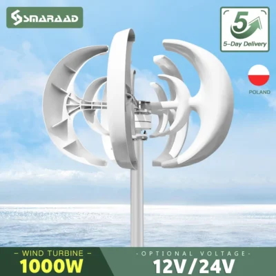 Gerador de Turbina Eólica Vertical, 1000W 1KW, 24V 12V Dínamo Magnético Energia Livre Forte Potência AC 220V Saída do Inversor para Casa