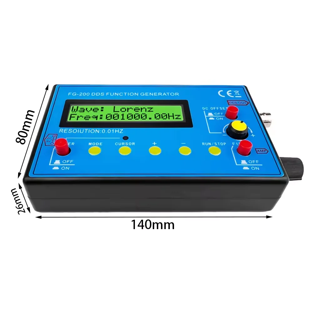 Gerador de Sinal DDS FG-200/100 com Contador de Frequência 0.01Hz - 500KHz, Módulo de Fonte de Sinal com Formas de Onda Senoidal, Quadrada e Dente de Serra - Image 4