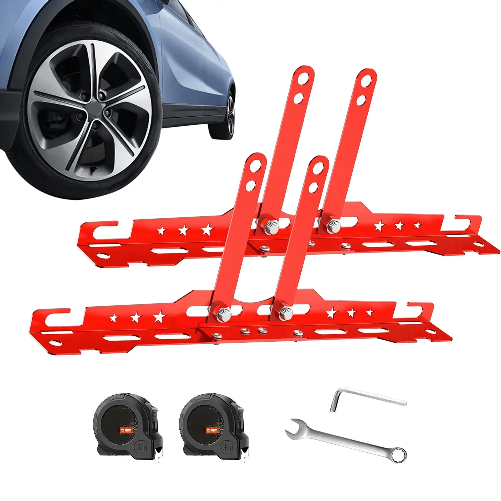 Ferramenta de alinhamento de roda resistente, placas de dedo do pé automotivo, ferramenta de balanceamento de roda para reparo de carros, medição de pneus - Image 2