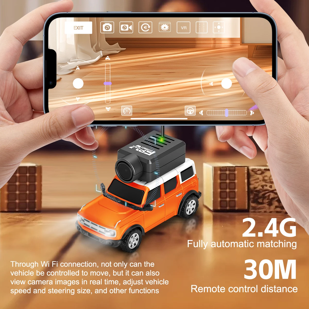 Wltoys 6405 1/64 mini carro rc de tamanho completo com câmera fpv hd 2.4g com giroscópio carros de controle remoto presentes para brinquedos de mesa - Image 5