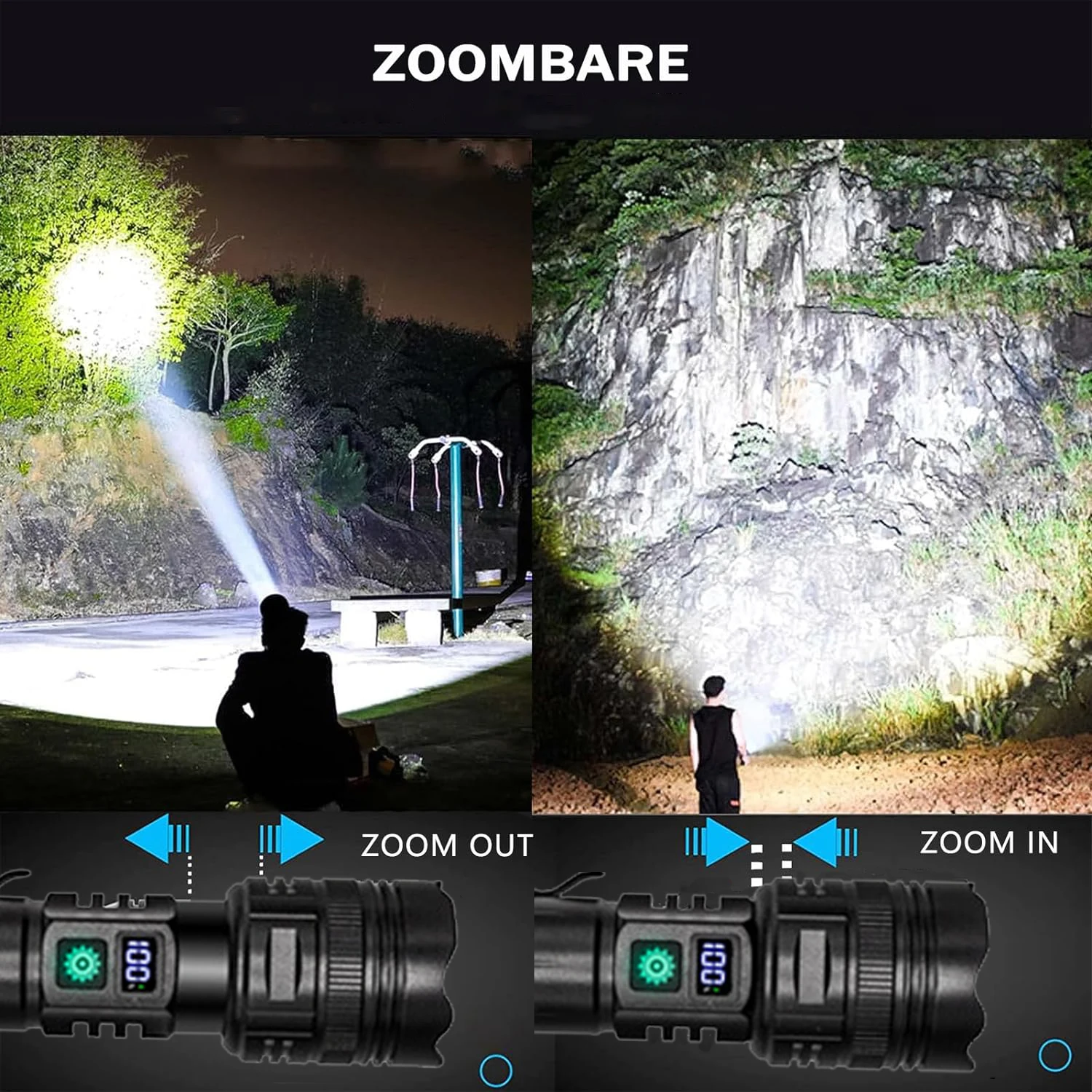 Lanterna LED recarregável super brilhante, portátil Ultra poder tocha lâmpada, lanterna de acampamento emergência ao ar livre, 1000000LM - Image 5