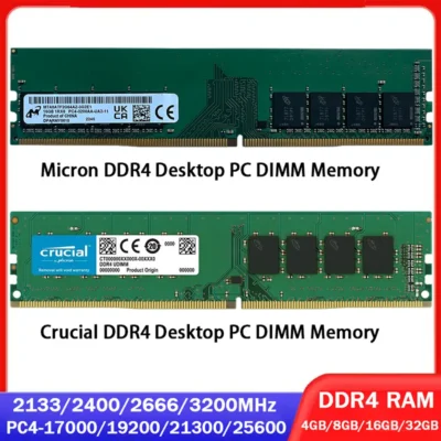 Memória crucial ram ddr4 16gb 4g 32gb 64 8gb 3200mhz 2133 2400 2666mhz memória de desktop PC4-21300 25600 19200 17000 dimm pc rams
