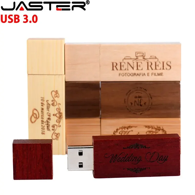Unidade flash usb 3.0 de madeira, 128gb, alta velocidade, 64gb, logotipo personalizado gratuito, fotografia, presentes de casamento, pendrive 32gb - Image 3