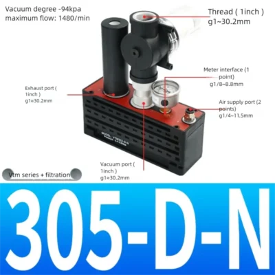 VTM/VTL 301/302/303/304/305/306-D-N/-D-N-A Bomba de vácuo multiestágio em miniatura Gerador de vácuo Nível máximo de vácuo