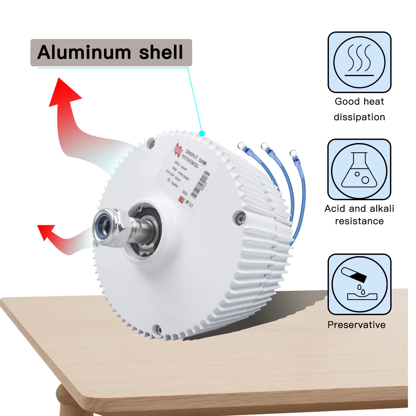 Mars rock 100w 12v 24v baixo rpm ndfeb pmg gerador de ímã permanente de terras raras para diy gerador de turbina eólica horizontal windmil - Image 4